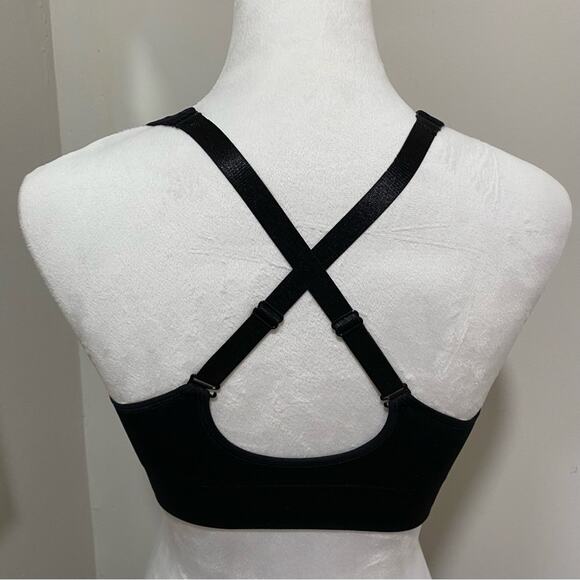 Puma Black Sports Bra with Racerback Design Size Medium Activewear - Picture 4 of 9